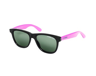 Gafas de sol Black Purple, gafas de sol LA Gear vintage, gafas de sol unisex de los años 80 para él y ella, hombre y mujer, gafas de sol cuadradas grandes de los años 80