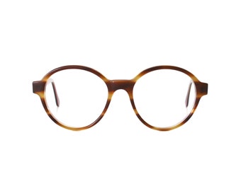 Oversized round glasses, honey brown vintage eyeglasses, 70s 80s large eye glasses frames for men and women unisex, model Bowie