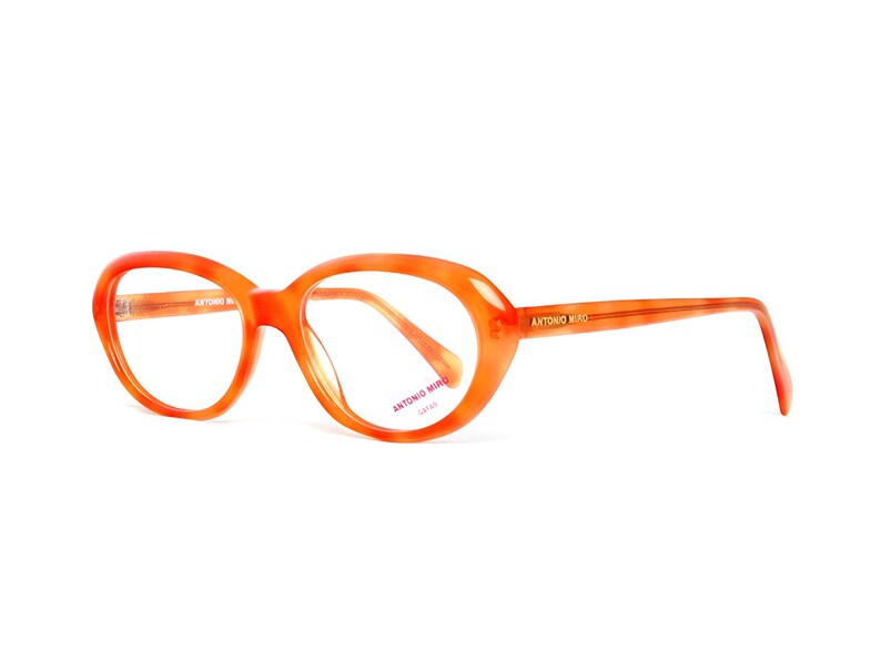 Gafas naranjas, montura de gafas ovaladas vintage para mujer, gafas italianas de los años 80, Diseñador Antonio Miro imagen 2