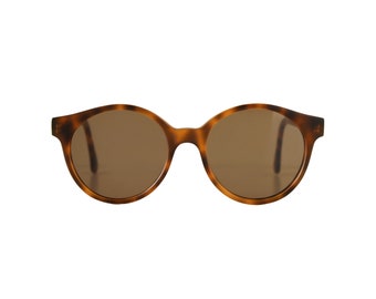 Lunettes de soleil rondes brunes, lunettes de soleil vintage pour hommes et femmes, écaille unisexe, nouvelles lunettes vintage des années 80