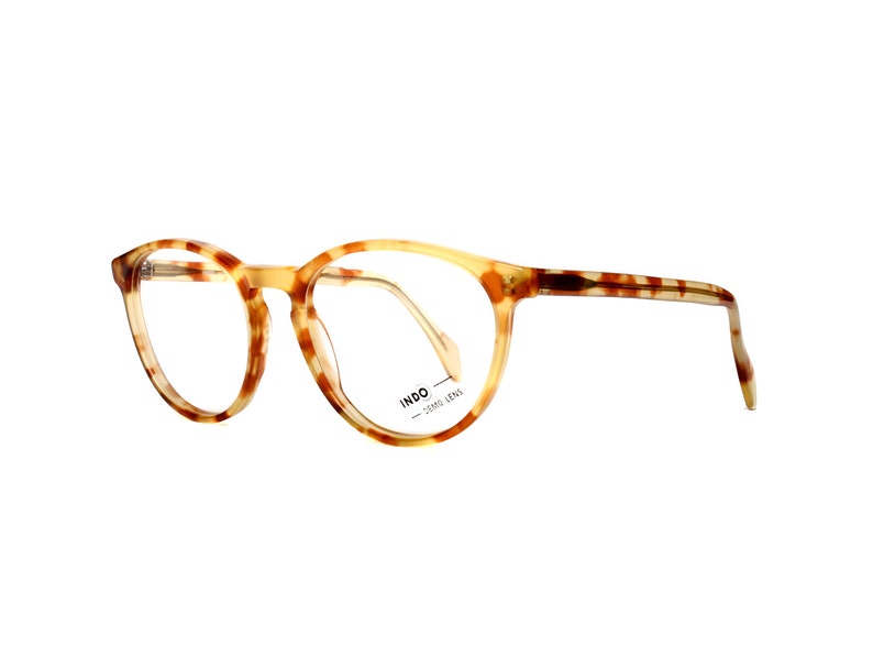 Lunettes de vue oeil de chat, montures de lunettes vintage écaille marron clair, pastel oeil de chat original des années 80 pour femme image 2