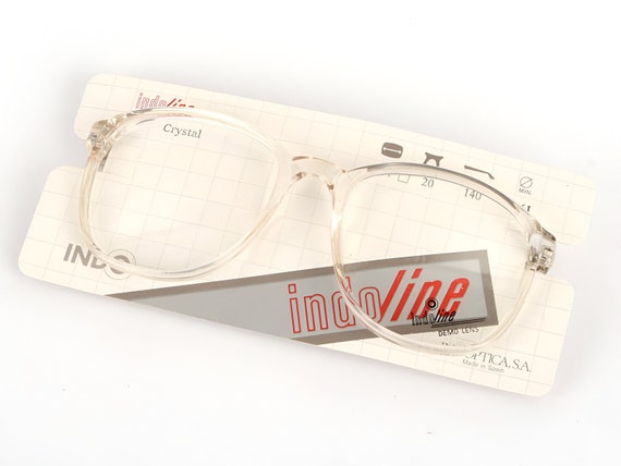 Transparent eyeglasses, vintage clear frame glass… - image 4