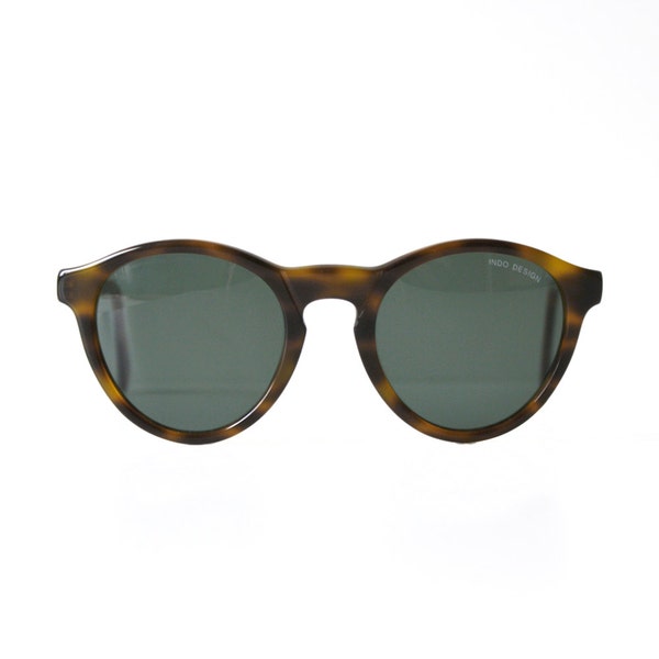 Round Vintage Sunglasses - Jade Brown Tortoise - 1940's style