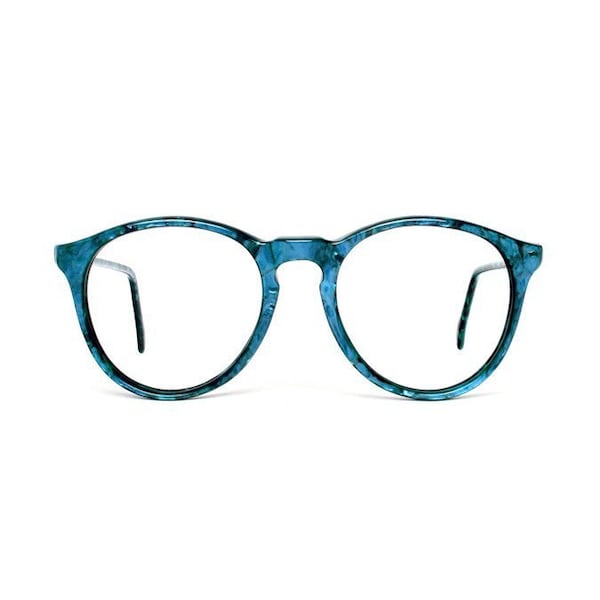 reserved for Lise Kirk - turquoise blue round glasses - vintage eyeglasses - 1980s eyeglass frames for men and women