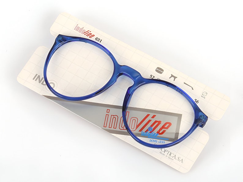 Blue round glasses, vintage oversized eyeglasses, transparent 80s eyeglass frames, translucent blue frame, mens and womens unisex spectacles image 4