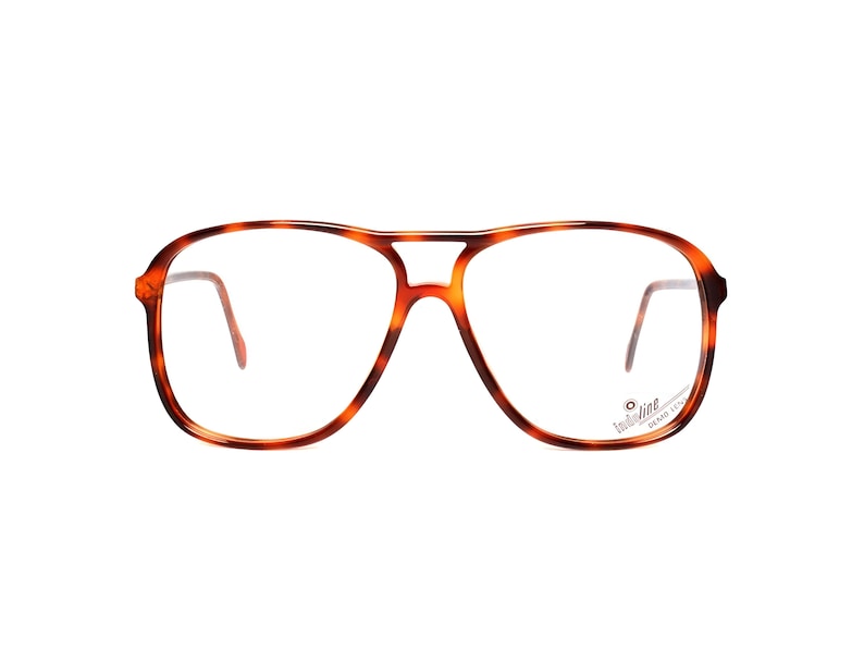 Gafas de aviador marrón oscuro, grandes marcos de gafas vintage de tortuga de los años 80, gafas muertas de la década de 1980, gafas de color marrón ámbar para él y ella imagen 1