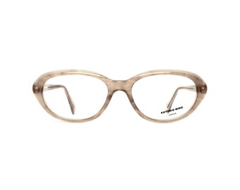 Lunettes marron vintage, montures de lunettes ovales, lunettes de designer Antonio Miro neuves, inutilisées, de bonne qualité avec étui souple