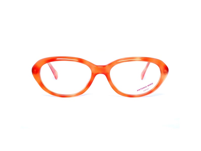Gafas naranjas, montura de gafas ovaladas vintage para mujer, gafas italianas de los años 80, Diseñador Antonio Miro imagen 1