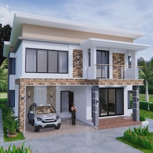 House Plans 9x11 Meter 30x36 Feet 4 Beds 3 Baths Shed Roof PDF
