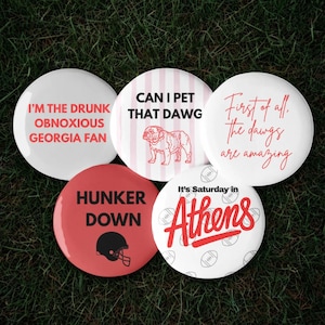 UGA Bulldogs Buttons for Gameday and Tailgate!