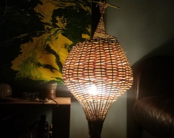 Up-cycled Wicker Floor Lamp