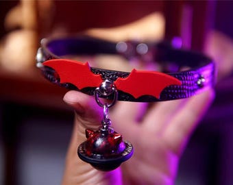 Handmade Leather Bat-Wing Necklace: Gothic Punk Headpiece