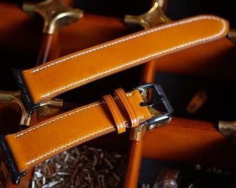 Handmade Leather Apple Watch Band: Retro Style Strap for Series 1-10 SE 18 Styles