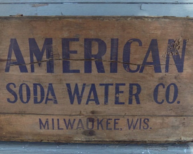 Vintage American Soda Water Co Wooden Crate Milwaukee Wis Etsy