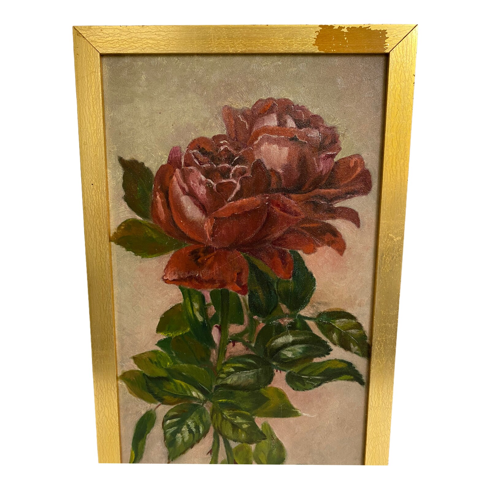 Vintage Rose Painting Pretty Wall Decor Painting on Board Etsy