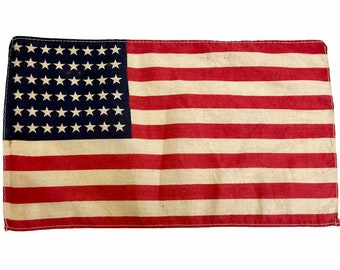 48 Star American Flag, Vintage American Flag,  Patriotic Decorating, Antique American Flag, Stars and Stripes,  Small Parade Flag #2