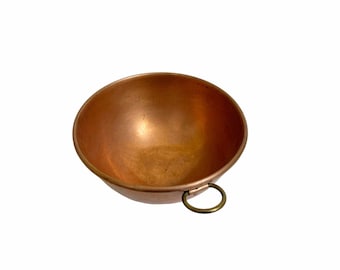 Vintage French Style Copper Bowl, Round Bottom Bowl, Copper Kitchen