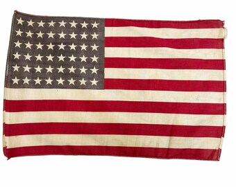 48 Star American Flag, Vintage American Flag,  Patriotic Decorating, Antique American Flag, Stars and Stripes,  Small Parade Flag #1