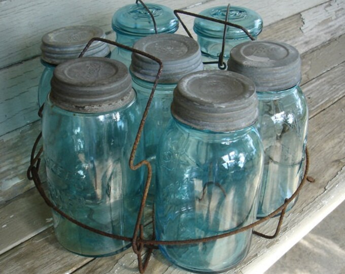 Vintage Farmhouse Wire Quart Canning Jar Lifter Basket Etsy