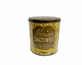 Vintage VORIES Soda Cracker Tin, New Orleans,  Advertising Can