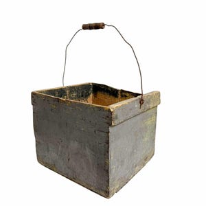 Antique Primitive Egg Carrier, Antique Wooden Egg Box, Grey Paint. Farmhouse Primitive, AAFA