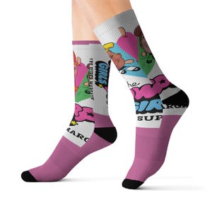 Powerpuff Girls Sublimation Socks - Quirky Fun Footwear for Anime Lovers, Gifts for Her, Cosplay Accessories, Cartoon Character Socks