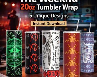The Weeknd | 20oz Skinny Tumbler Wrap | 5 Desings |Music-Inspired | Instant Download