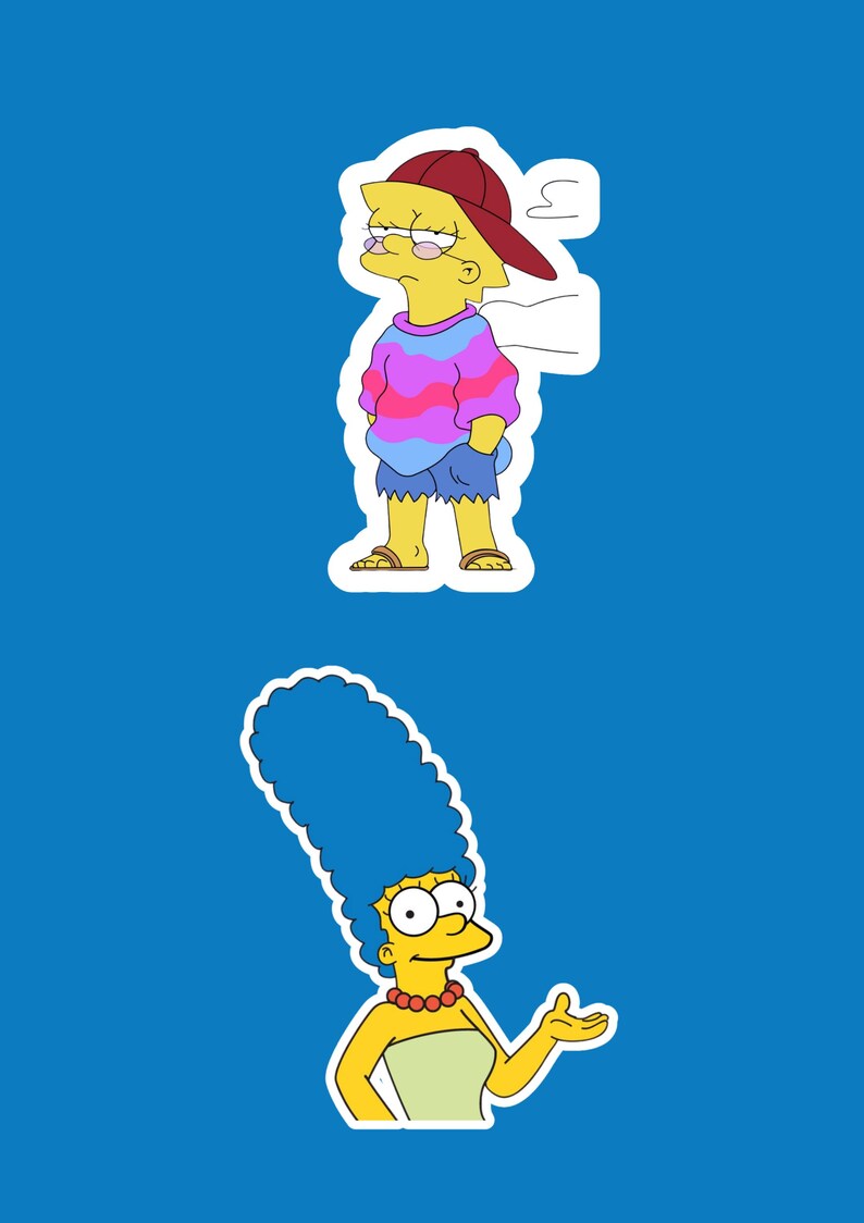 Simpson Vector Sticker The Simpsons Sticker Bundle | 60 PNG Stickers | Instant Download - Etsy