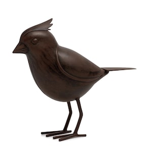 Rustic Cardinal Bird Iron Figurine – Vintage Style Metal Sculpture for Home, Garden & Office Decor