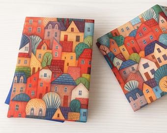 Houses Personalized A6 A5 Journal Handmade Portable Notepad Refilled Notebook Dairy Book Gift for her S719