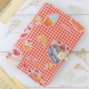 Dessert Notebook Original Fabric Journal A5 A6 Handmade Notebook Lined Blank Notebook Cute Travel Dairy Gift for her S734