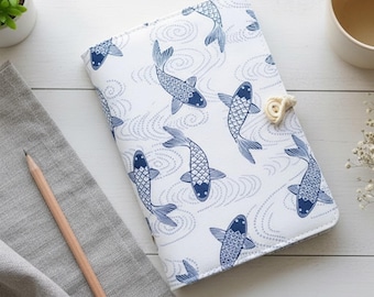 Koi A7 A6 A5 notitieboek originele stof dagboek handgemaakte binder notitieblok bijgevuld zuivel boek cadeau voor haar S9283