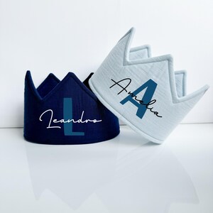 Birthday crown for children, fabric crown, personalized with name, crown, crown girl, muslin birthday children&#39;s crown