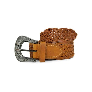 Boho Woven Leather Belt Wide Waist Belt Handmade Genuine Leather Belt Classic Leather Belt For Jeans Adjustable Leather Belt Women Belt