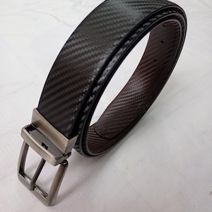Handmade Genuine Riversible leather Men&#39;s Belt Buckle Biker belt