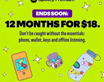 12 miesięcy | Subskrypcja Spotify | Playlista | Album muzyczny | Premium | Tylko dla nowych kont | Dostawa cyfrowa