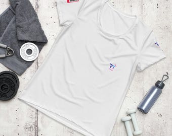 Camiseta feminina R1 Athletic para corrida de 100 jardas