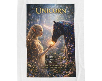 Unicorn™ - Eunice & Elowen Blanket | Magical Fantasy Throw Blanket | Imaginary Forest Universe™ Storybook Gift