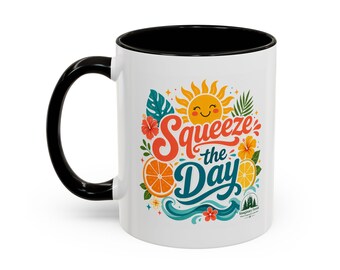 Citrus Coffee Mug | Tropical Fruit, Sunshine, Lemon Orange Design | Summer Vibes Ceramic Cup