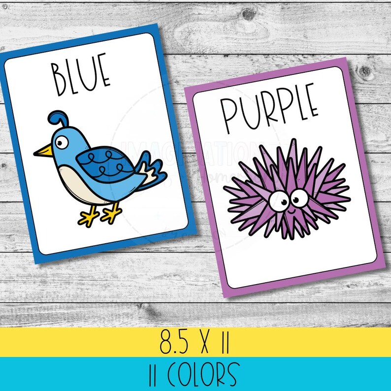 Animal Color Word Posters for Preschool and Kindergarten, Printable ...