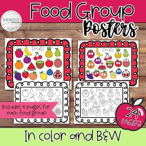 Healthy Habits and Food Group Posters for Preschool and Kindergarten Nutrition Classroom Decor Printable Health Education for Early Learners