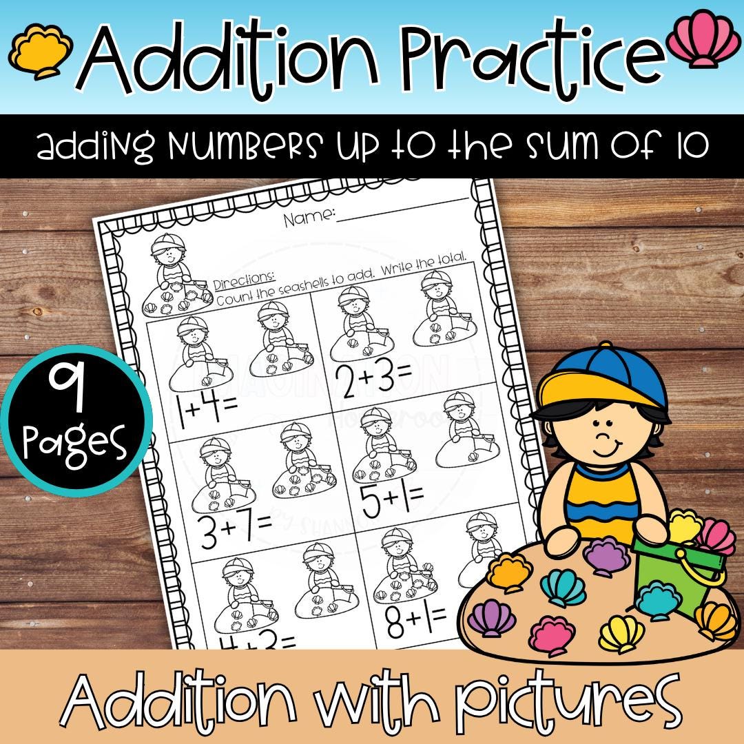 Kindergarten Addition Worksheets to 10 No Prep Math Printables for ...