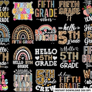 Fifth Grade Leopard Vibes PNG Bundle (Digital Download)