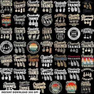 Könnte beinhalten: Eine Sammlung von Grafikdesigns mit manuellen Autopedalen und Schalthebeln mit dem Text Classically Trained. Die Designs zeigen verschiedene Anordnungen von Kupplungs-, Brems- und Gaspedalen, einige mit Gangschaltungsmustern auf einem schwarzen Hintergrund.