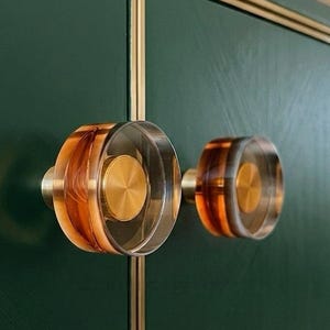 Kastladeknop amberkleurig glas/moderne ladegrepen/klerenkast