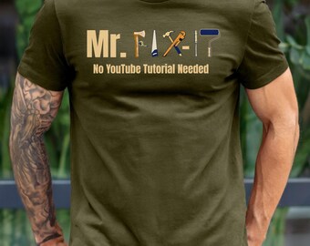 Mr. Fix-It T-Shirt, Funny Handyman Shirt for Men, DIY Dad Gift, Tool Graphic Tee, Father's Day Gift, Unisex Short Sleeve Tee, Gift for Him