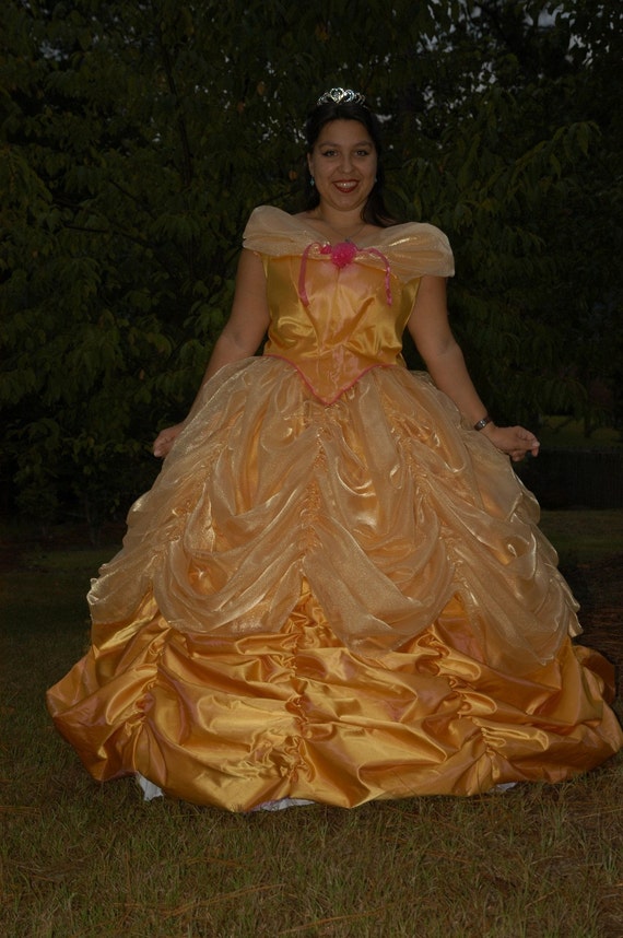 Items similar to Custom Belle Beauty and the Beast gold ball gown ...