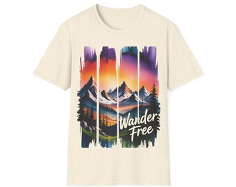 Mountain Sunset T-shirt met print: wandel-T-shirt natuurliefhebber