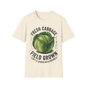 Fresh Cabbage T-Shirt, Funny Vegetable Tee, Garden Lover Gift, Unisex Softstyle Shirt, Farm Fresh Apparel, Gift for friends, Gift for chef