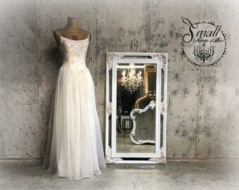 H O L L Y W O O D , Baroque White Mirror, South Beach, Regency, Florida, Mirror, Fancy Mirror,